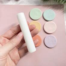 1pc Soft Clay Bovine Leather Texture Rolling Pin For Making Soft Clay Earring Texture Mold, Leather Grain Texture - White - View 7