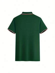 5-Piece Men's Short Sleeved Polo Shirt Set, Made Of Breathable Golf Shirt Fabric, Featuring A Stylish And Elegant Shirt Design - 彩色 - 查看 2
