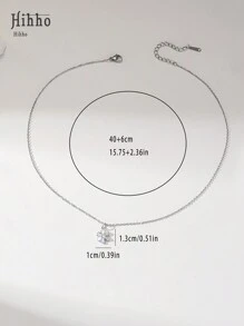 Hihho 1 件精致雪花吊坠项链，女士女孩日常休闲珠宝配饰，圣诞节生日礼物，搭配日常服装 - 銀色 - 查看 5