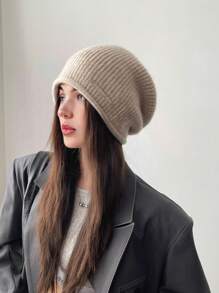 1pc Women Knitted Bucket Hat, Solid Color, Fashion & Versatile, Warm Earflap Cap, Suitable For Going Out, Autumn/Winter - MM1531 - View 19