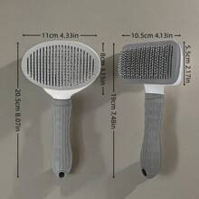1pc Dog/Cat Hair Brush, Flea Comb, Self-Cleaning Brush, Pet Grooming Brush, Massage Brush, Deshedding Tool, Fur Removal Brush, Pet Cleaning Tool, Hair Collection Tool, Dog Brush, Cat Brush, Pet Deshedding Brush, Animal Accessories, Pet Supplies, Non-Slip Stainless Steel Dog Comb, Cat Accessories