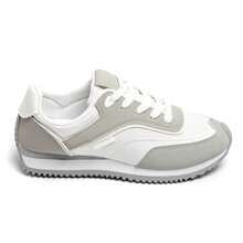 Teniși plați cu șireturi și design retro