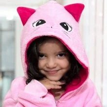 Cute Fleece Pajamas  Kids Pink Kitten Kigurumi Women Girls Original - 淺粉色 - 查看 4