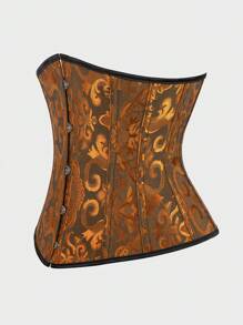 Underbust Corsets For Women,Corset Belt, Women's Floral Jacquard Lace Up Under Boob Corset Slimmer Body Shaper