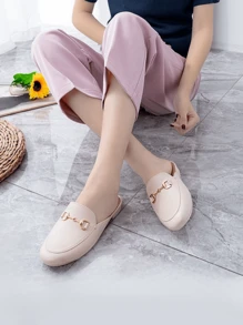 Women's Elegant Half-Slip Loafers, Fashionable Slip-On Mules, Slouchy Slide Sandals (Recommend Ordering One Size Up)
