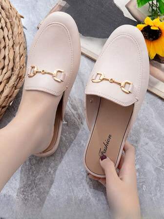 Women's Elegant Half-Slip Loafers, Fashionable Slip-On Mules, Slouchy Slide Sandals (Recommend Ordering One Size Up)