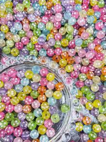 50pcs/Pack 8mm Frosted Round Beads With Starry Pattern, Ideal Material For Diy Beaded Jewelry