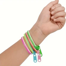 1/3/5/6/8/10/12/15/20pcs Party Gift, 7.9-Inch/20cm Friendship Bracelet, Fidget Zipper Bracelet, Randomly Colored Neon Sensory Bracelet, Use Friendship Bracelet Birthday Bag As Christmas Filling, For Birthdays, Party Gifts, Easter Egg Stuffing, Thanksgiving And Christmas Gifts