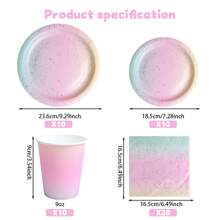 10pcs/20pcs/50pcs, Rainbow Color Party Tableware Set Disposable Paper Plates Napkins Cups. Gold Dot Colored Tableware For Boys Girls Baby Birthday Shower Wedding Party