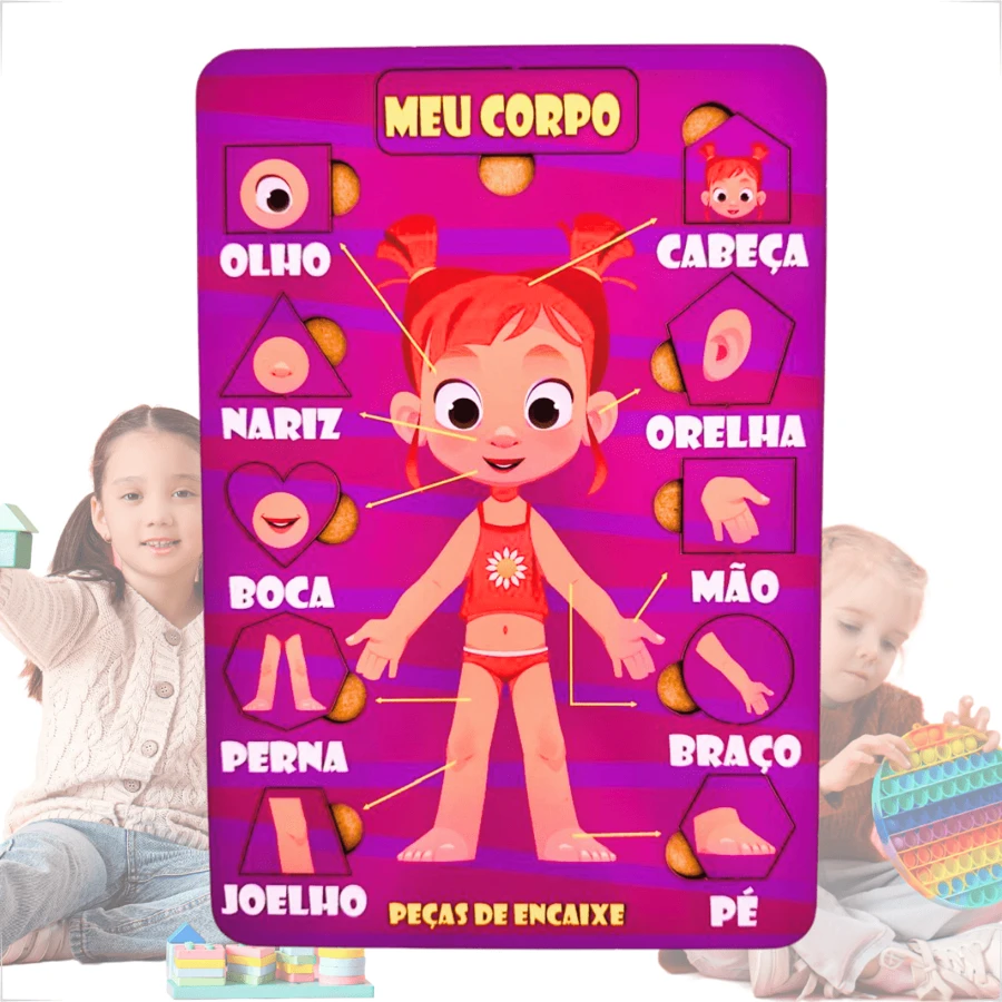 Brinquedo Quebra Cabeça Infantil Corpo Humano Educacional Anatomia 10 pçs