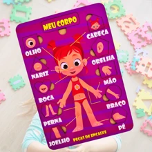 Brinquedo Quebra Cabeça Infantil Corpo Humano Educacional Anatomia 10 pçs - Rosa Bebê - Visão 5