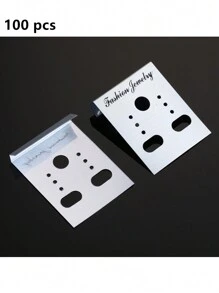 50/100 pièces Cartes de boucles d'oreilles 3 * 3,7 cm, porte-cartes en plastique, sac à bijoux, accessoire de décoration, étiquette de carte coréenne, transparent mat X19