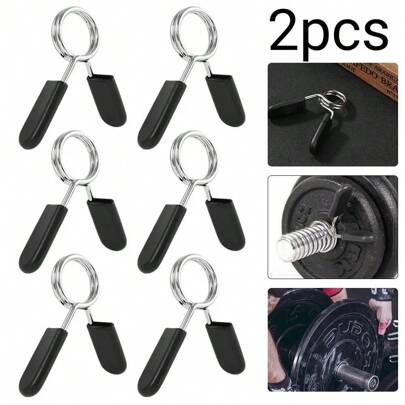 2pcs 25/28/30mm Barbell Clamps Spring Collars, Fitness Dumbbell Lock Weight Lifting Workout Accessories Set Gym Accessories