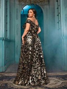 Gorgeous Noble Black Plus Size Sheath Gown Dresses For Formal Dinner Party - Black - View 2