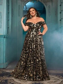 Gorgeous Noble Black Plus Size Sheath Gown Dresses For Formal Dinner Party - Black - View 8