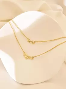 Custom 2 Names Necklace, Custom Double Chain Name Necklace, Layered Personalized Name Necklace, Mothers Necklace, Couple Necklace, Anniversary Gift