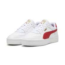 Puma Zapatillas deportivas casuales de corte bajo, ligeras y clásicas para hombre, Estilo No. 380190-45 - blanco-rojo-oro - Ver 3
