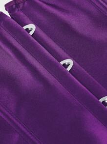 Underbust Corsets For Women,Corset Belt Tummy Control Lace Up Satin Corset,Under Boob Corset Women's Lingerie & Shapewear - 紫色 - 查看 6