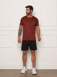 Men's DryFit Set Men's T-Shirt + Gym Shorts Short Sleeve Shirt And Tactel Bermuda Shorts - 紅色 - 查看 6