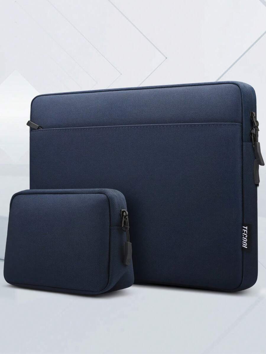 TECOOL 13-16 英寸笔记本电脑保护套适用于 MacBook Air 13 15 M1 M2 2012-2023/Pro 13 14 15 16 2010-2022/14-15.6 Acer Chromebook Surface 笔记本防震防水包带配件袋 - 藍色 - 查看 1