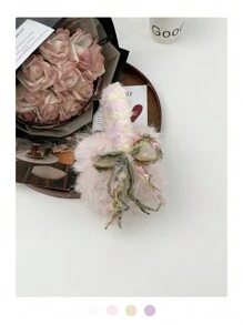 1 件原创可爱时尚耳套，冬季手工制作保暖耳套，个性化女孩毛绒耳套发带多巴胺设计，女士蓬松耳套冬季耳套可爱耳套 - 彩色 - 查看 3