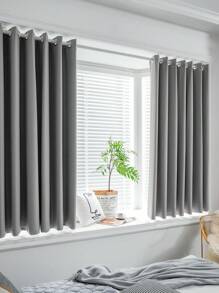 1 Stück dickes Verdunkelungsvorhang, Schlafzimmer Blackout Thermovorhang mit Ösen, minimalistischer Ösenoberteil verdunkelt Raum, bietet Privatsphäre, grauer Vorhang, geeignet für Schlafzimmer, Wohnzimmer, Küche - Grau - Übersicht 3