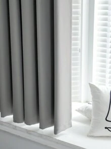 1 Stück dickes Verdunkelungsvorhang, Schlafzimmer Blackout Thermovorhang mit Ösen, minimalistischer Ösenoberteil verdunkelt Raum, bietet Privatsphäre, grauer Vorhang, geeignet für Schlafzimmer, Wohnzimmer, Küche - Grau - Übersicht 4