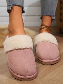 Pantoufles classiques épaisses en peluche pour femmes, semelle intérieure en mousse à mémoire de forme à double couche, semelle extérieure antidérapante en EVA