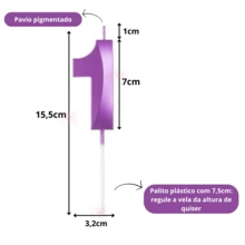 2 Purple Number Birthday Candles Design Various Ages - 10年 - 查看 2