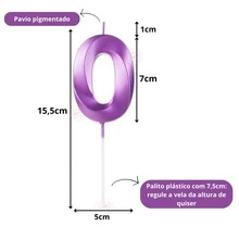 2 Purple Number Birthday Candles Design Various Ages - 10年 - 查看 5