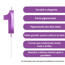 2 Purple Number Birthday Candles Design Various Ages - 10年 - 查看 3