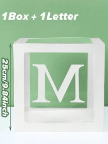 1pc 25cm White Letter Transparent Box (Box And Letter), Birthday Decoration, Wedding Decoration, Wedding Anniversary Decoration, Baby Shower Decoration, Christmas Decoration, 2025 New Year Party Room Decoration, Tabletop Decor, Initial Transparent Balloon Box Surprise Gift Box, Party Favor, Spell Name Letter Decoration Party - Letter Transparent Box - View 21