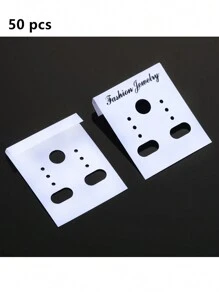 50/100 pièces Cartes de boucles d'oreilles 3 * 3,7 cm, porte-cartes en plastique, sac à bijoux, accessoire de décoration, étiquette de carte coréenne, transparent mat X19