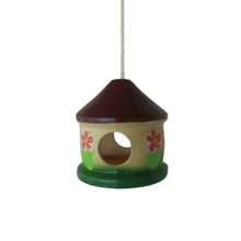Birdhouse House With String To Hang On The Balcony Or Decorative Ceramic Tree - Beige/brown - View 2