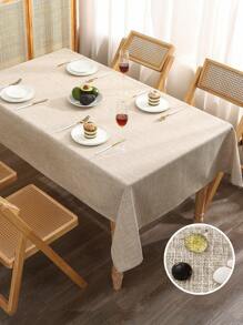 A Rolled Edge Table Cloth, Rustic Linen Waterproof, Oil-Proof, Dust-Proof Table Cloth, Suitable For Kitchen Table, Restaurant Decoration, Holiday Party Table Cloth, Home Decor Textile Table Cloth Home Decor Textiles - Khaki - View 12