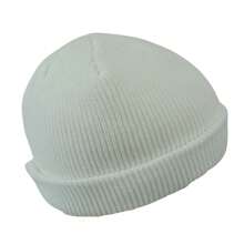 Dalura Mũ len Beanie Ribbed Lumberjack Sailor màu trắng Unisex Casual Street Style Acrylic Winter Christmas Hat Men Beanie Ski Hat - trắng - Xem 4