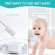 Baby Tongue Cleaner, Newborn Toothbrush,  Disposable Infant Toothbrush Clean Mouth,Gauze Gum Cleaner Oral Cleaning Stick Dental Care For 0-36 Month - Olive Green - View 5