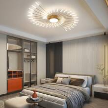 Upgraded 42-Light Modern Flower Ceiling Lamp With Firework Petals - Perfect For Living Room & Bedroom Décor - 金色 - 查看 3