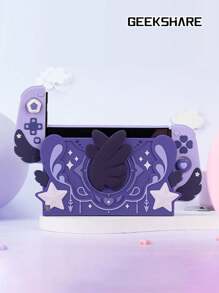 GeekShare 1 Ốp lưng bảo vệ silicon hình ngôi sao màu hồng tương thích với Switch/Switch OLED Dock - Màu tím - Xem 3
