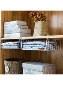 Bottom Hanging Basket Storage Rack Household Artifact Multifunctional Partition Rack - 黑色 - 查看 5