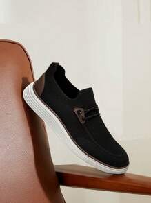 Men's Loafers  Lightweight Soft And Fashionable Walking Sports Shoes - 黑色 - 查看 5