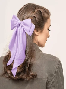 3 件装丝缎蝴蝶结发夹，大号蝴蝶结长丝带可爱发饰，圣诞蝴蝶装饰时尚金属夹发夹红色和绿色