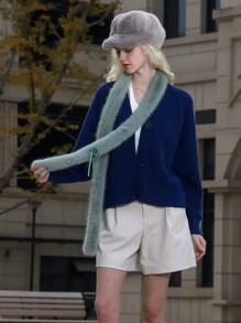 1 chiếc khăn choàng cổ nhung màu Macaroon, ấm áp và dài, thích hợp để mặc hàng ngày, khiêu vũ, tiệc tùng, đi làm, giải trí tại nhà, phụ kiện thời trang và thanh lịch cho quý cô - Nhiều màu - Xem 6