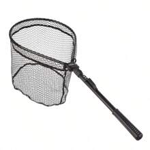 Ultralight 82x44cm Portable Foldable Net Fast Folding Fly Fishing Hand Nets Small Mesh Lightweight Landing Fish Casting Network - Black - View 2