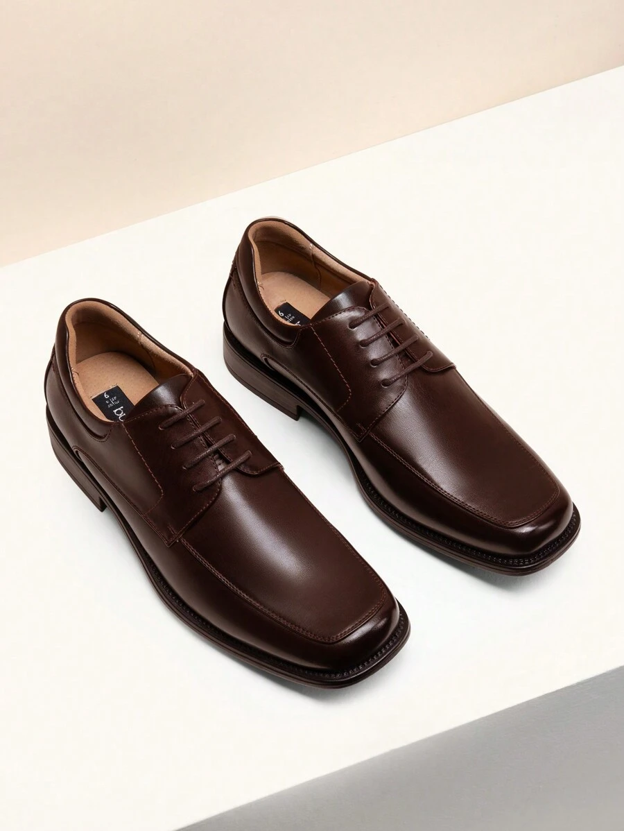 Men's Square Toe Elegance Classic Business Dress Shoes - Màu nâu Sô-cô-la - Xem 1