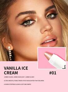 NYX Jumbo Highlighter Stick 01 Coconut Cake 2.7g/0.95oz Vanilla Ice Cream, Intense Highlighting Effect | Evenly Covers & Long-Lasting Glow | Enhances Facial Contours | Infused With Jojoba Oil For Natural Radiance | Fine Tip & Fine Particles | Suitable For All Skin Types | Ideal For Daily Use - Coconut Cake - View 2