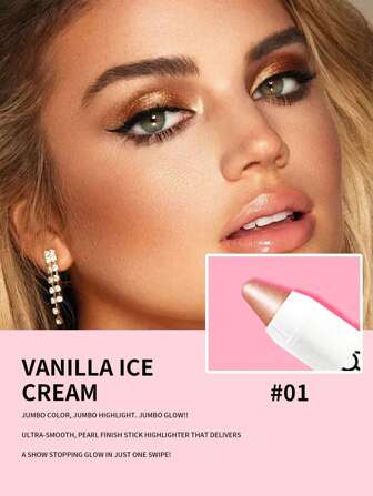 NYX NYX Jumbo Highlighter Stick 01 椰子蛋糕 2.7g/0.95oz 香草冰淇淋，强效提亮效果 | 均匀遮盖，持久亮泽 | 提升面部轮廓 | 蕴含荷荷巴油，呈现自然光泽 | 细尖细颗粒 | 适合所有肤质 | 适合日常使用