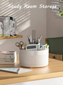 Desktop Swivel Organizer Cosmetic Brush Organizer Tube Cosmetic Shelf Desk Dresser Eyeshadow Brush Storage 5 Slots Can 360° Swivel Desktop Decorative Organizer Desktop Storage Pen Organizer Stationery Supplies Cute Pens Cups Jars For Office School Home Art Supplies