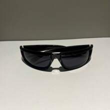 Men Women Y2k Oval Silver Black Hipe Rapper Style - 黑色 - 查看 3