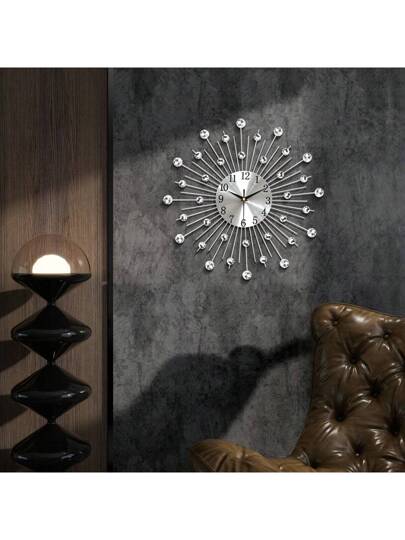 1pc Moderne Metal Wand Clock, Silent Art Home Living Room, Bedroom, Hotel, Cafe, Office, Ho warming Festival ation, Room Birthday Graduation Klok Bedroom Dormitory Back To School view 6